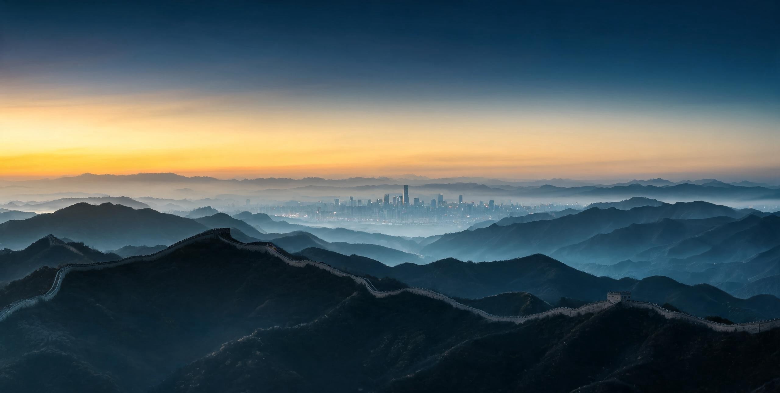 Great Wall of China at dawn